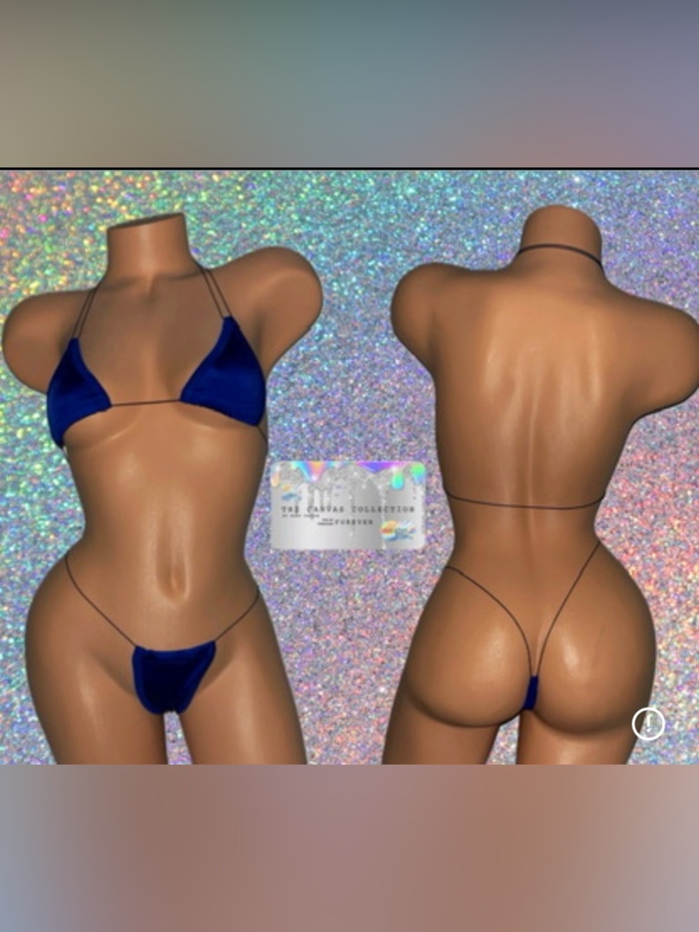 EXOTIC DANCEWEAR: Dark Blue 2 Bikini piece Set
